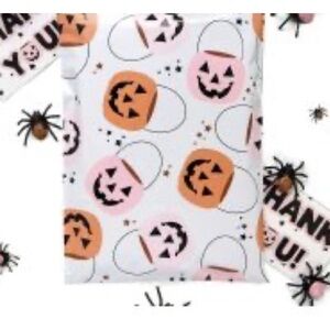 Halloween Pumpkin Print Poly Mailers  Bag set of 25